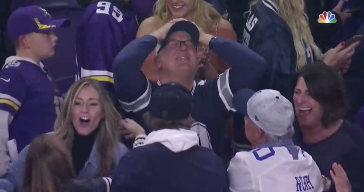 Cooper Rush's family after he led the Cowboys to a W in his first NFL start ❤️