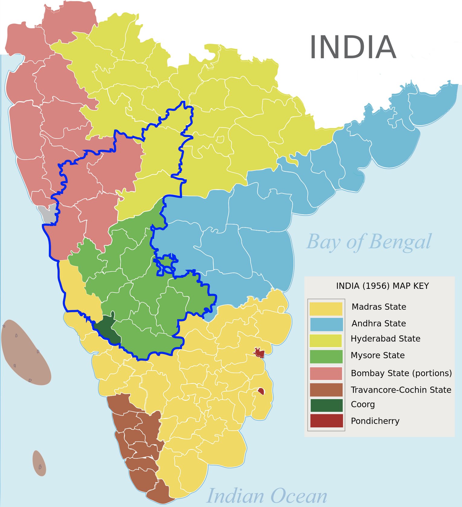Kerala Map Before 1956 V Vinay On Twitter: "The Indian Map In 1956 Is Very Different From The Map  You See Today. The Basis For Remapping The States Of India Was The  Linguistic. And It Happened