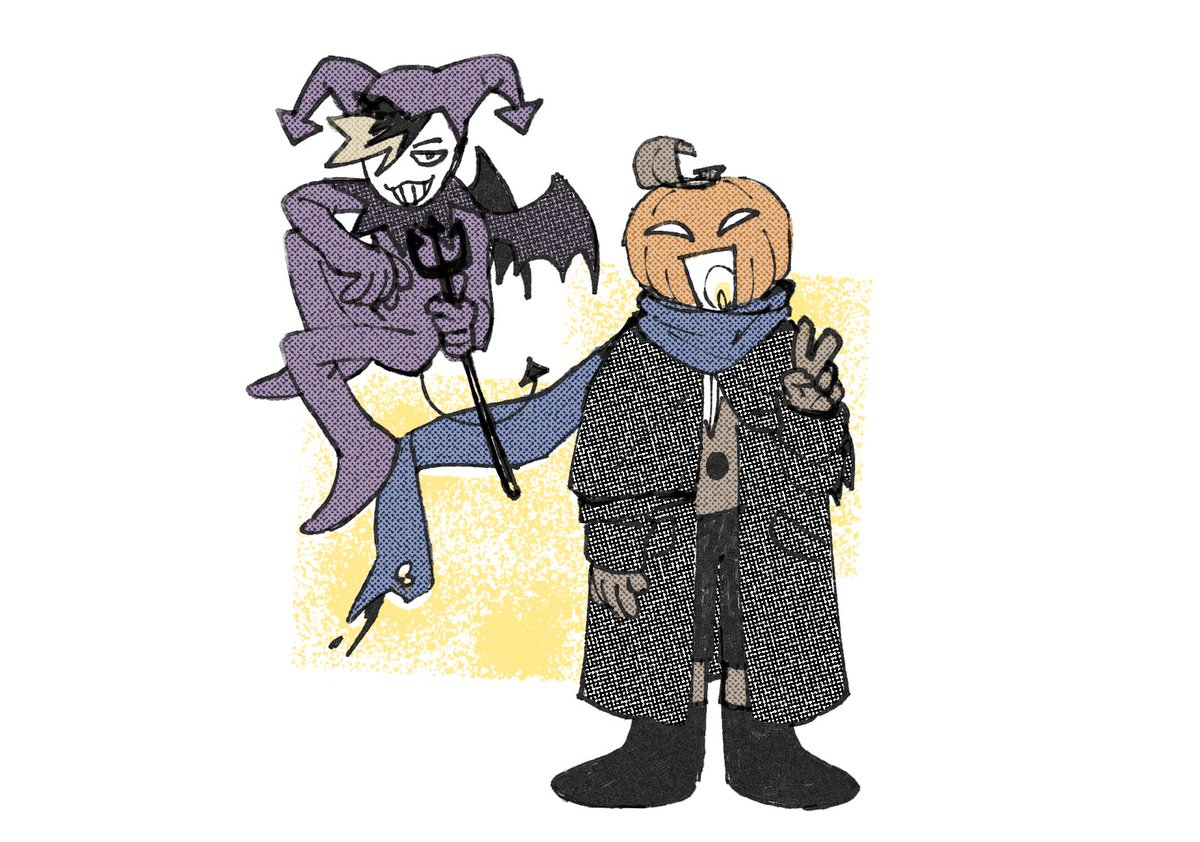 bunconight's tweet photo. Happy Halloween from @Kirafrog and me :) https://t.co/aYCJUtqsvE