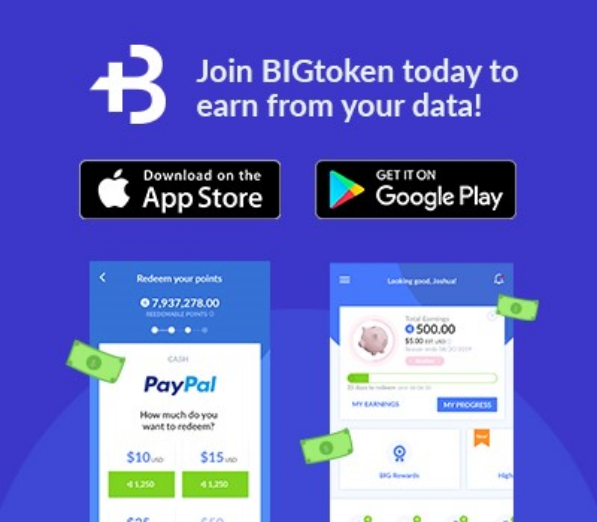 I just got paid for my data! Sign up for BIGtoken to earn rewards for sharing your data. Referral code: D5A1D19DI bigtoken.com/download