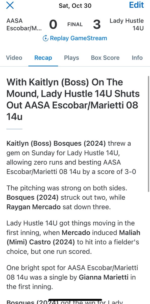 KaitlynBosques's tweet photo. A couple highlights from my weekend in Nor Calโs Finest #1stto3rd tournament (Modesto, CA) this weekend. My @lhustle18g team took the gold ๐ฅ! #teamworkmakesthedreamwork #LadyHustleFastpitch ๐ฅ#softballpitcher https://t.co/TNqy5jefhC
