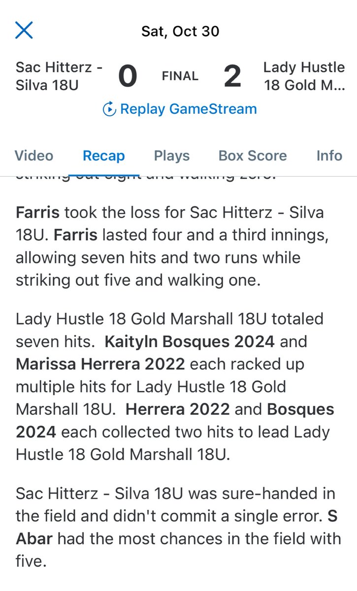 KaitlynBosques's tweet photo. A couple highlights from my weekend in Nor Calโs Finest #1stto3rd tournament (Modesto, CA) this weekend. My @lhustle18g team took the gold ๐ฅ! #teamworkmakesthedreamwork #LadyHustleFastpitch ๐ฅ#softballpitcher https://t.co/TNqy5jefhC