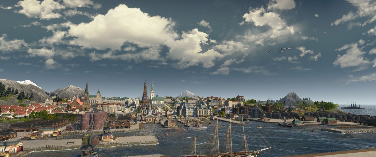 bob_daktari's tweet photo. Finally bested my City Skylines time played... 1300 hours lost to Anno 1800. It is pretty #boblyfe https://t.co/Ubf5k3VwrS