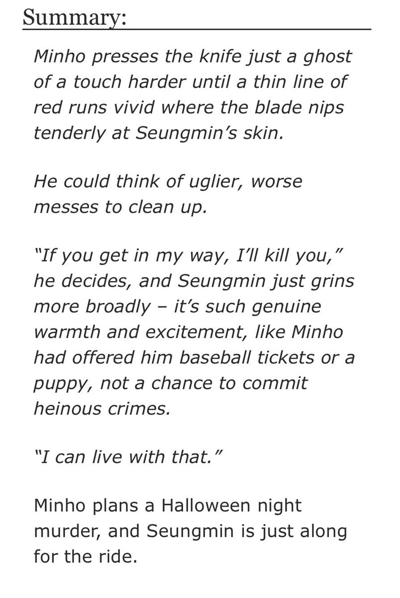 strayrobins's tweet photo. // murder is the most fun a boy can have with his clothes on //

🔪 pre-relationship 2mn, minor chnlx
🔪 3k, rated E for Extremely Graphic Murder
🔪 mcd, graphic depictions of violence, dead dove: do not eat

HAPPY HALLOWEEN from 🗡,🐁, 🍒🥚,and 👻!

https://t.co/wnM1ZaLJ5L https://t.co/BBZrzmShDP