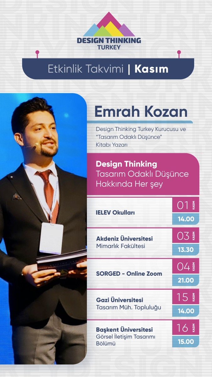 mehmetguneritr's tweet photo. Ankara Etkinliği heyecanla beklenmekte☺️👏🏻
#DesignThinkingTurkey #DesignThinking #TasarımOdaklıDüşünce @baskentunv https://t.co/hVEYpmSMsQ