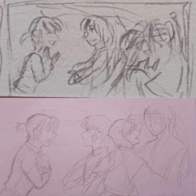 #khunbam #wangxian crossover

From this                              To this
(name, rough sketch)        (final piece) 