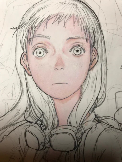 色入れ。肌色から入れていきます。大抵、時間が無いのでパーツ毎に仕上げていきます。 