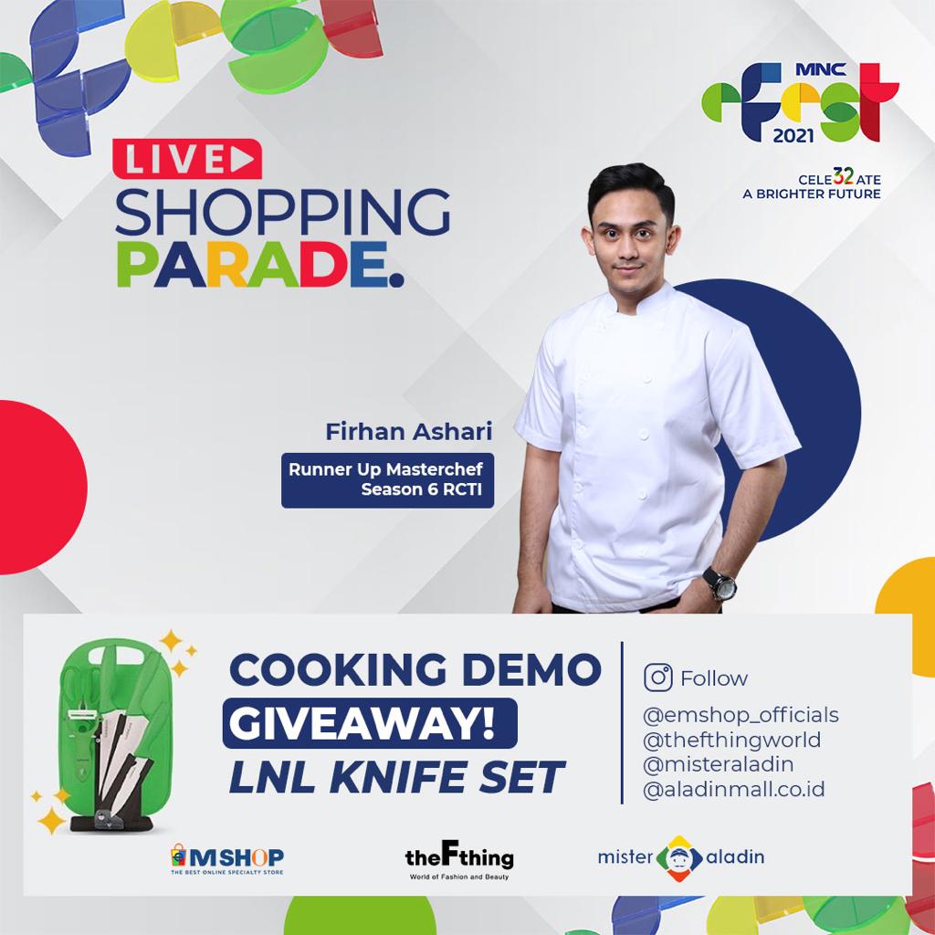 okezonenews's tweet photo. eMShop Live cooking demo bersama @firhanmci6 Hari ini hanya di @officialrcti !
Giveaway & Flash Sale
⏰ 14.00 - 15.00 WIB
Jangan sampai ketinggalan ya.
#HUTMNC32 #MNCeFest32 #MNCEcommerce #thefthing #CelebrateABrighterFuture #aladintravel #aladinmall #misteraladin #emshop https://t.co/KBL0dBCRiT