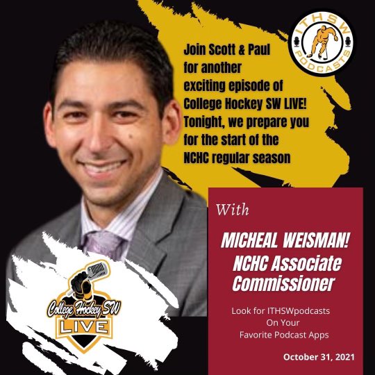 College Hockey West Podcast (@collegehockeysw) on Twitter photo podbean.com/media/share/pb… big thank you to <a href="/TheNCHC/">The NCHC</a> Associate Commissioner <a href="/MichaelHWeisman/">Michael Weisman</a> for joining <a href="/StrandeScott/">Scott Strande</a> and <a href="/pfh1964/">Paul Hornstein</a> to talk start of the NCHC regular season this weekend! Also we announce are newest Super 16 <a href="/NCAAIceHockey/">NCAA Ice Hockey</a> rankings! podbean.com/media/share/pb… big thank you to <a href="/TheNCHC/">The NCHC</a> Associate Commissioner <a href="/MichaelHWeisman/">Michael Weisman</a> for joining <a href="/StrandeScott/">Scott Strande</a> and <a href="/pfh1964/">Paul Hornstein</a> to talk start of the NCHC regular season this weekend! Also we announce are newest Super 16 <a href="/NCAAIceHockey/">NCAA Ice Hockey</a> rankings!