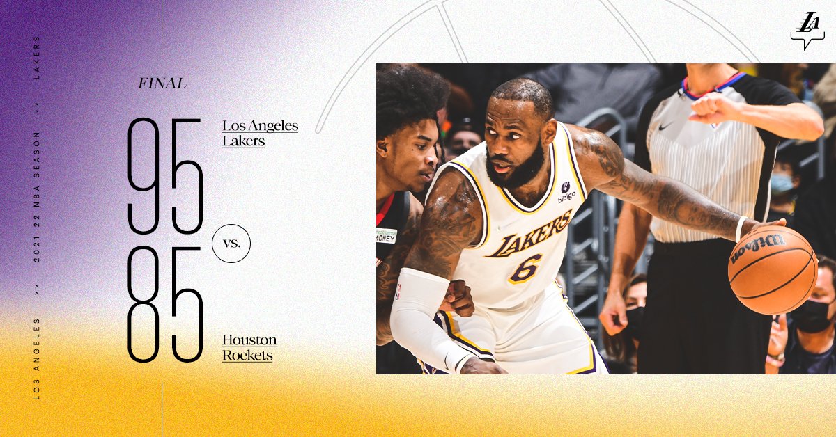 Lakers's tweet photo. Team effort. #LakersWin

@carmeloanthony: 23 pts
@russwest44: 20 pts, 8 reb, 9 ast
@AntDavis23: 16 pts, 13 reb
@KingJames: 15 pts, 7 reb, 8 ast, 4 stl https://t.co/bwf93rpsC5