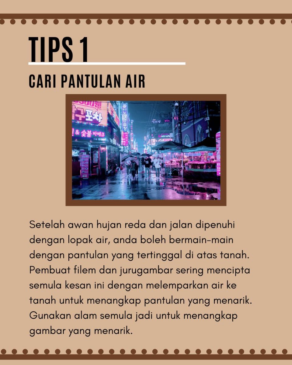 bbestsakba's tweet photo. Rain photography?Bagi kebanyakan jurugambar,keinginan untuk merakam dunia dengan cara yang unik mengatasi keperluan untuk kekal selesa.
Berikut kami kongsikan tips berguna untuk membantu anda memanfaatkan hari yang penuh dengan badai.
Mari kami tunjukkan !
#spektrumilmu #birodp https://t.co/HHAC34KrF1