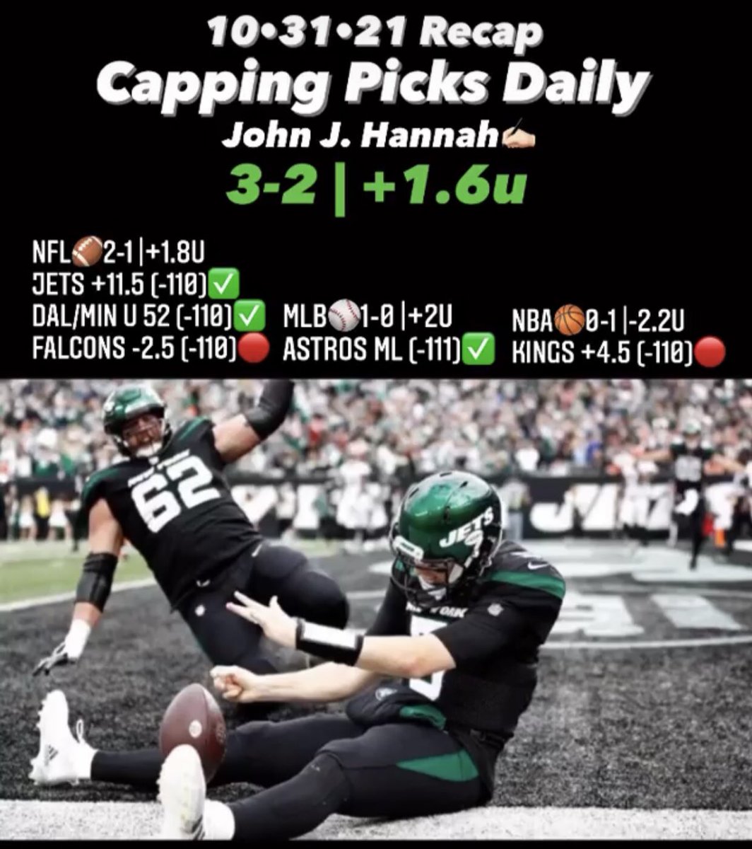 Capping_picks's tweet photo. 10•31•21 🎃 Recap
#PremiumKeyPicks
3-2 |+1.6u✅
#NFL 🏈2-1 |+1.8u💰
#MLB ⚾️1-0 |+2u💰
#NBA 🏀0-1 |-2.2u
We move to 24-13-2 +20.1u in the NFL✅
More Tomorrow @PicksCity
⤵️ $49 | 30 Days✍🏻
https://t.co/noGcLmuLX9
❤️Goodnight from Las Vegas♠️
#gamblingtwitter #betting https://t.co/EYtzfES0V8