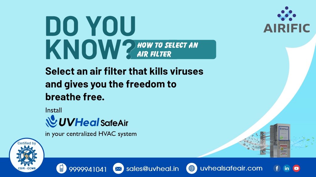 uvhealsafeair's tweet photo. Choosing the right air filter requires deep insight and careful thought.  Install #UVHeal #SafeAir in your centralized AC system that is equipped with the right filter because you deserve to breathe free. 

#BreatheFree #CentralizedAc #Ducted #UVGI #HVAC #Technology https://t.co/DTfTkquYs1