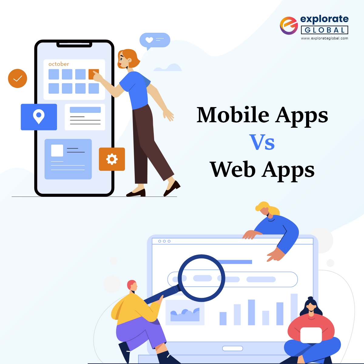 ExplorateG's tweet photo. Confused between Mobile Apps and Web Apps? Both look similar but they are different in capabilities and technologies used. Let’s explore the differences between them and choose the right one for your business requirements. 
https://t.co/OAsB5BRouv
#mobileappdevelopment https://t.co/HO0BSU1tuF