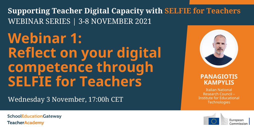 eu_schoolnet's tweet photo. Challenge yourself on a true reflection on your digital skills!
Discover your strengths, improve your weaknesses, &amp; level up. ⏫

How?  W/ the SELFIE for Teachers tool in the 🆕 #EdGateway webinar series. 
📅 Wed 3 - Mon 8 Nov
👉 https://t.co/um9UpB5Chh 
#SELFIEforTEACHERS_EU https://t.co/VE72TIgyrh