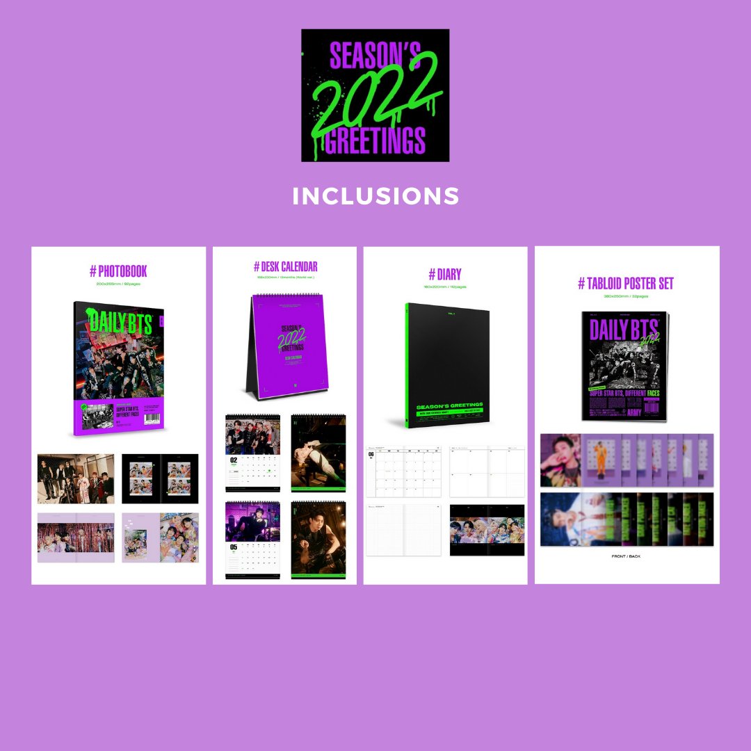 BTS 2022 SEASON'S GREETINGS 🌟TINGI PRICE LIST🌟 Note: Prices may