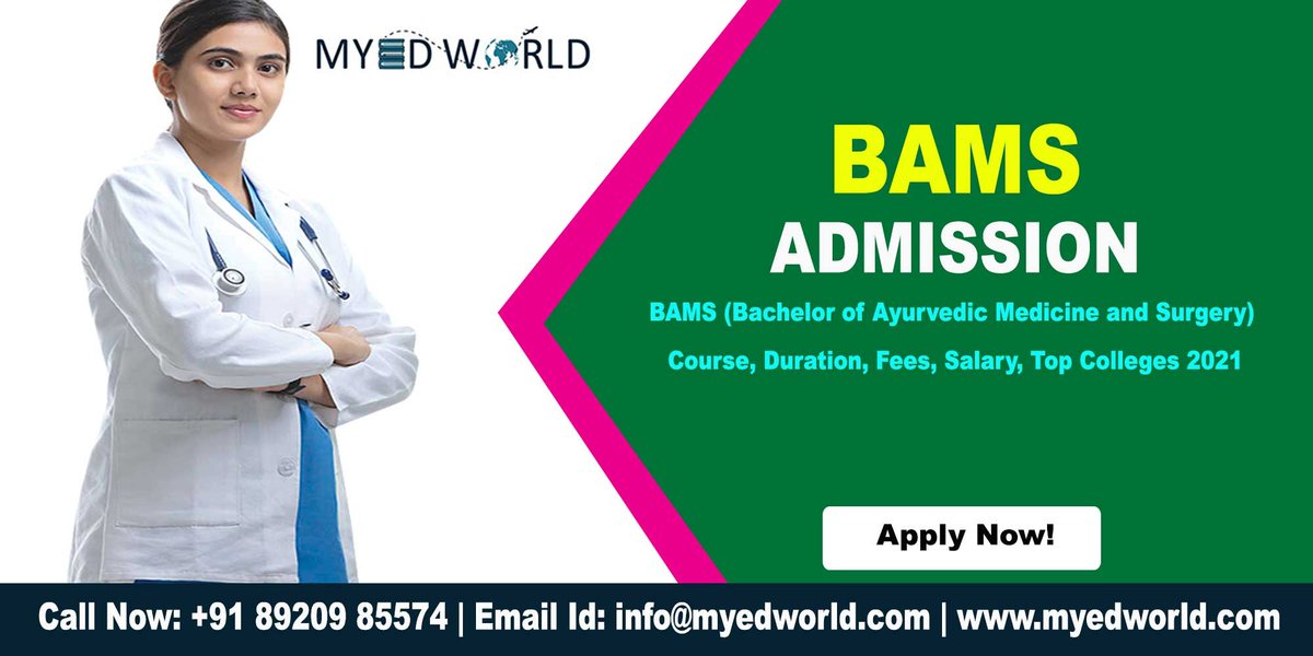 Myedworld_pvt's tweet photo. BAMS (Bachelor of Ayurvedic Medicine and Surgery) Course, Duration, Fees, Salary, Top Colleges 2021
Read full article:https://t.co/yRfVTihN4p
#myedworld #Fees #neetug #Top_Colleges #NEET2021 #BAMS #trending #neetresults #meditation #Ayurvedic #Medical #mbbs #Course #Duration https://t.co/1GbcXm4Phq