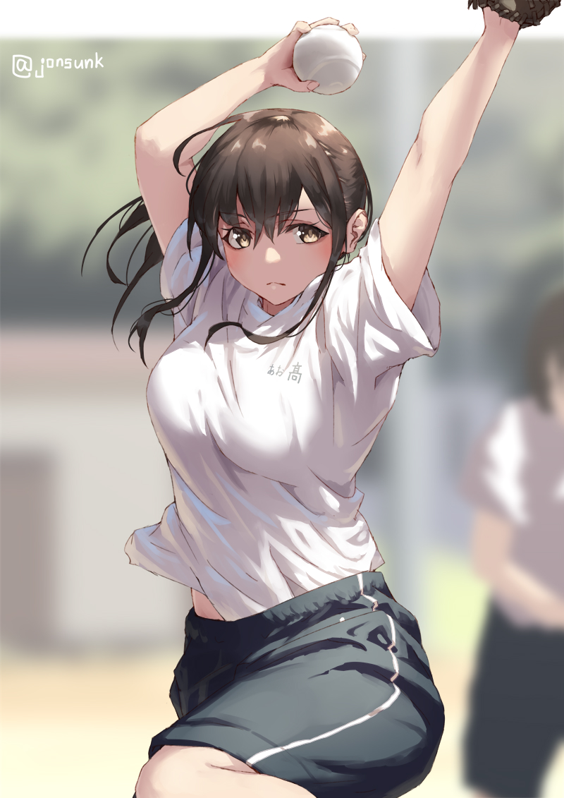 baseball shorts ball shirt holding ball white shirt blurry background  illustration images