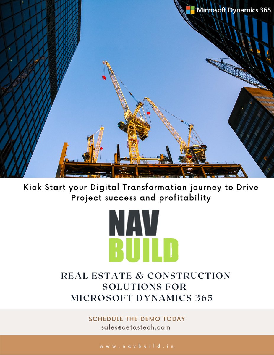 cetastech's tweet photo. Automate your Project Centric business with smart enterprise project mgt solution to cement your Success by governing it effective across project life cycle. Visit https://t.co/1SNLEwwFkm to learn more #navbuild #cetastech #erpforconstruction #MSDyn365BC https://t.co/kxlMdHo5aR