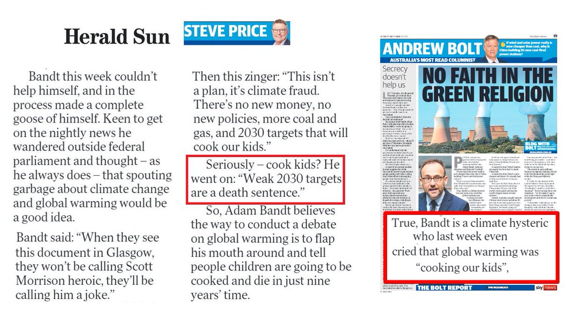 slpng_giants_oz's tweet photo. A new pretend "green" News Corp cant let go of the Climate Science denialists & of course its just a coincidence nasty gnome Steve Price & hate vomiter Andrew Bolt both had a full page attack on Adam Bandt & the Greens
Murdoch has pulled the great "green bait & switch"
#Auspol https://t.co/MzVoXN14pm