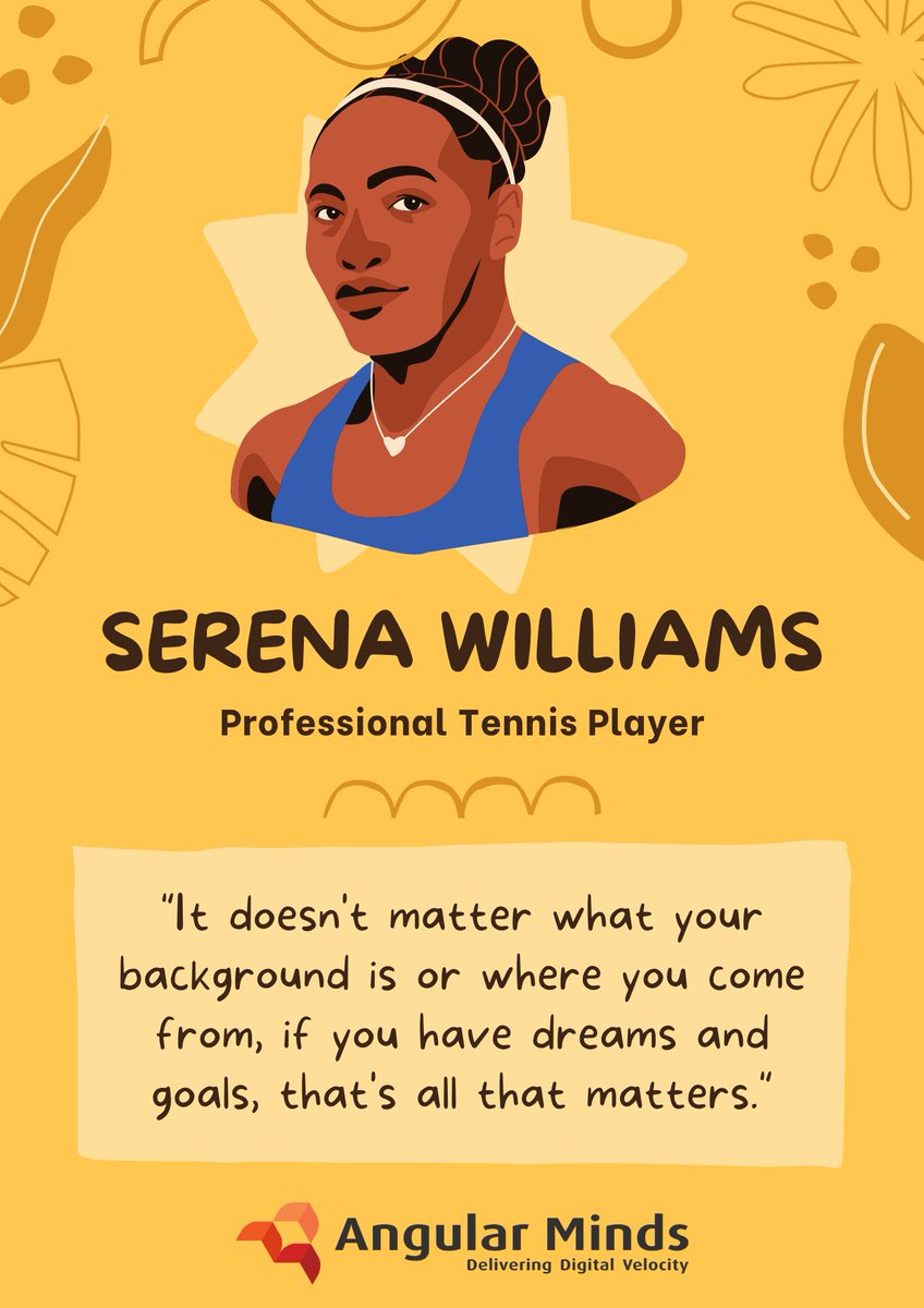 angularminds's tweet image. "It doesn't matter what your background is or where you come from, if you have dreams and goals, that's all that matters." - Serena Williams
#mondaythoughts #motivationalquote #inspirationalthoughts