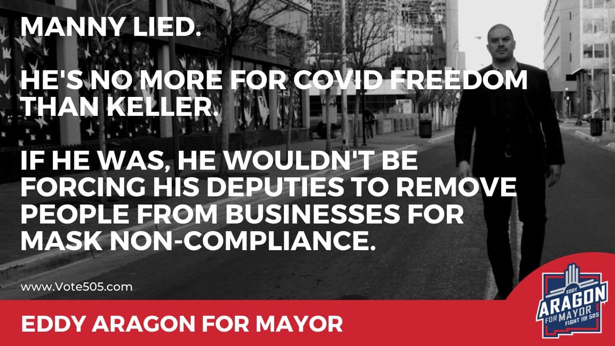 Eddy4abq's tweet photo. Make sure you're not voting in more of the same. #VoteRED, vote #eddyaragon4abqmayor and let's turn the #DukeCity around.
#ElectionDay #1abq #saveabq
👉 https://t.co/zH2xNJPhbt
LIKE | SHARE | FOLLOW https://t.co/75qx3rLtx6