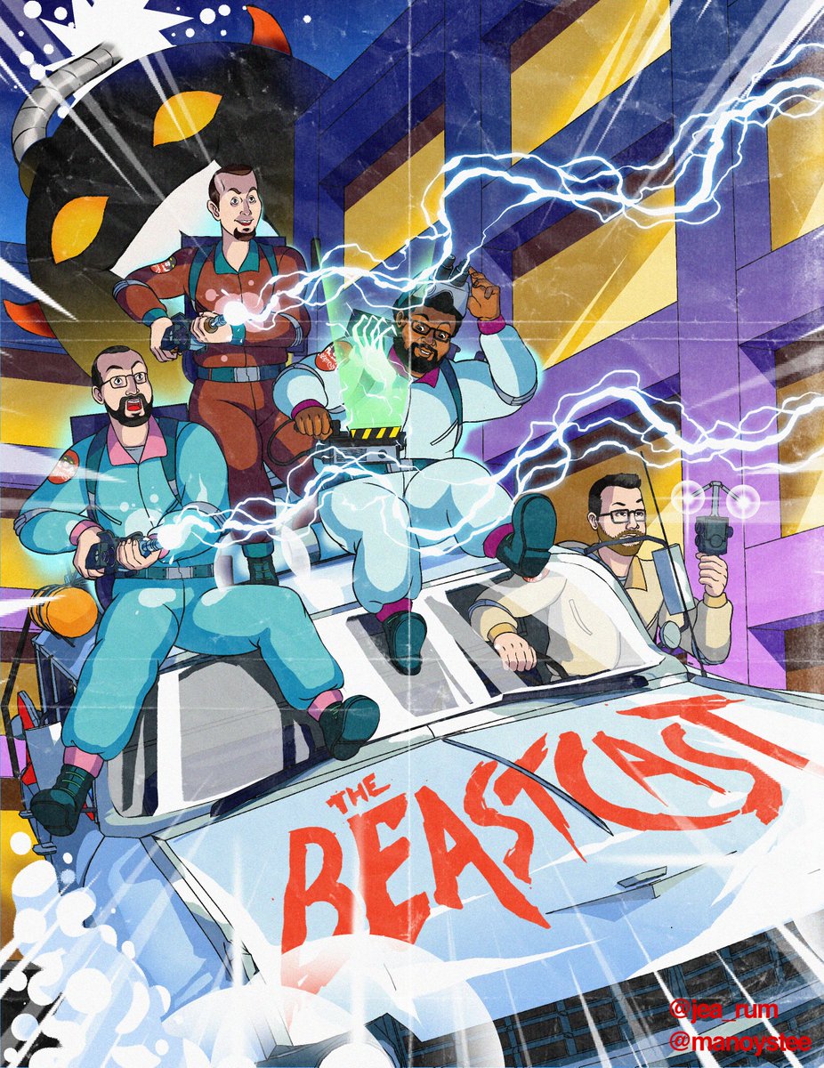 jea_rum's tweet photo. Happy Halloween everybody! Nostalgia fanart for all yo in the spirit of the holiday. My last #beastcast fanart of the first beastcrew! @VinnyCaravella @alex_navarro @austin_walker @jeffbakalar @giantbomb #ghostbusters #fanart #giantbeastcast #cartoons #nostagia https://t.co/OfsFMza4g1