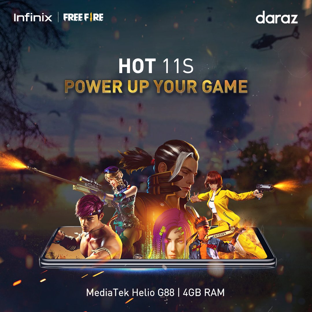 InfinixPakistan's tweet photo. Now this is a powerful processor for all FreeFire Young Players.
#InfinixHot11S packed with #MediaTekHelioG88 gaming processor.
Order yours & get exclusive FreeFire voucher : https://t.co/scQvpRIohC
Learn More: https://t.co/3OBWigNfMZ
#GameOn #50MPTripleCamera https://t.co/dO5eD5q03q