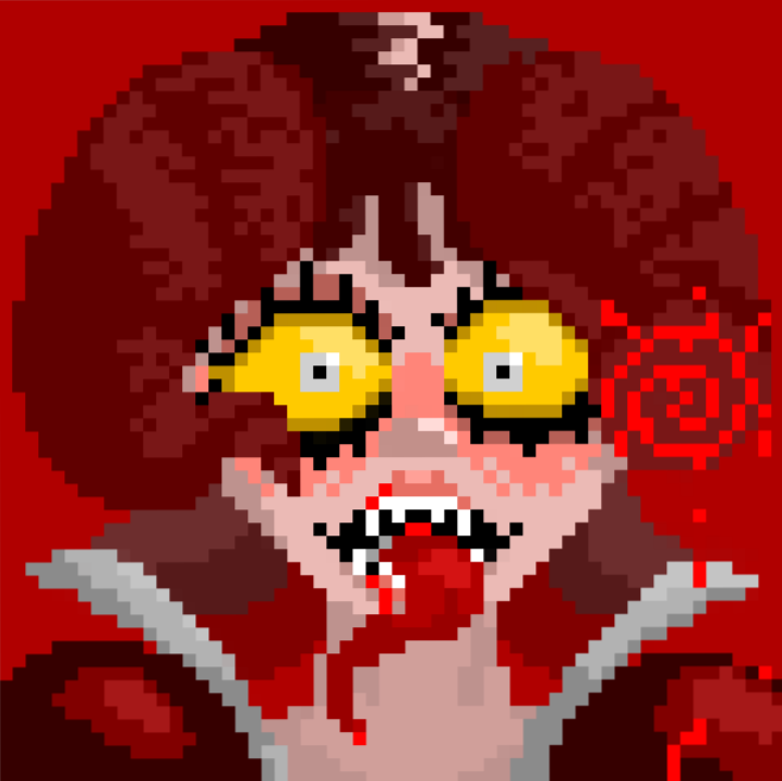 1 pic. Modo diablo #pixelart #demon #fire #blood #apocryphal #hell #doom #nether #demongirl #evilgirl #girl #oc #red #armor #french #bakelite #horns #sharpteeth #longtongue #brighteyes #succubus #femmefatale #fashion #egirl #halloween #contest #pixilartchallenge #pixilart @pixil_art https://t.co/pg44OdSGUQ
