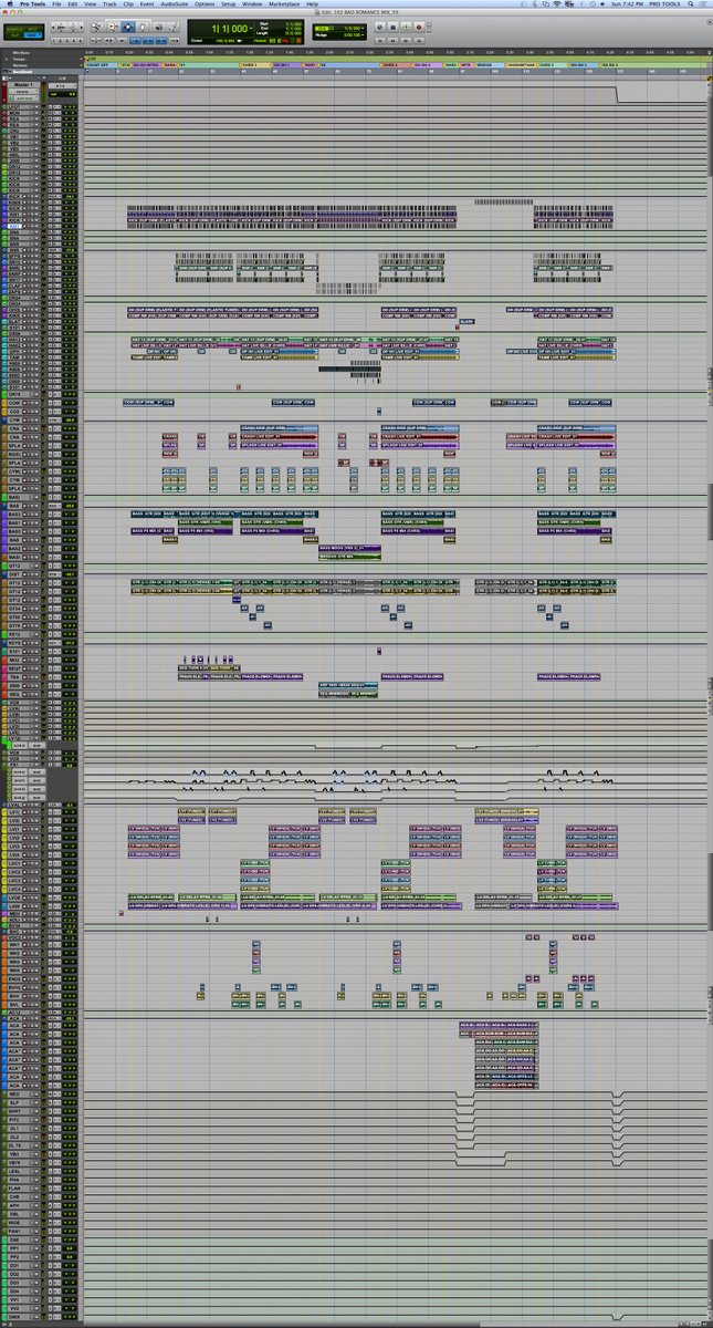 Bill_R_Williams's tweet photo. @ZeroGRacetrack @AvidProTools #EditWindow
for #BadRomance (@LadyGaga Cover) Out Now
@Spotify : https://t.co/Le3YzuBNqv
This is the full edit screen for Mix 39.
We did 4 more updates to this mix before mastering. We mastered Mix #43.
And released master Version #4. https://t.co/uHZ0Q7OXLp