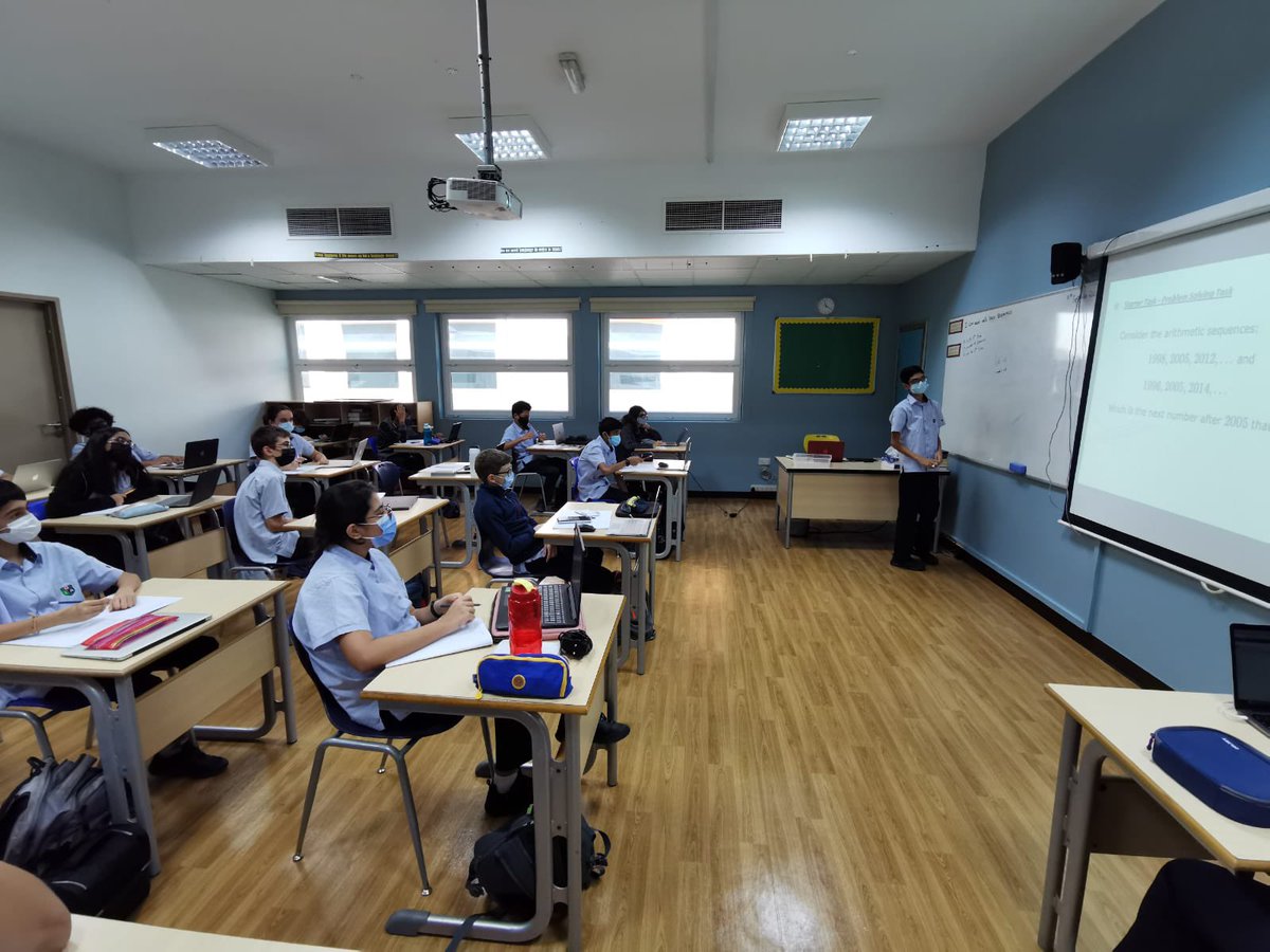 Year 10 students investigating patterns and presenting it for their peers

#DreamInspireAchieve #Year10 #math #Collaborative #RealLifeProblems #IB #DubaiSchools #InThisTogether #TeachUAE