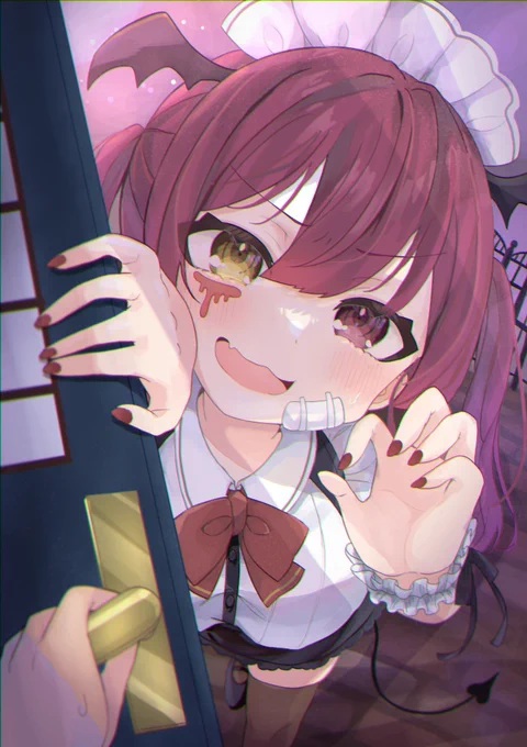 「トリック・オア・トリート!!サキュバスメイドマリンだぞ♡...っておい!閉めてんじゃねぇよっっ」

#マリンのお宝 
