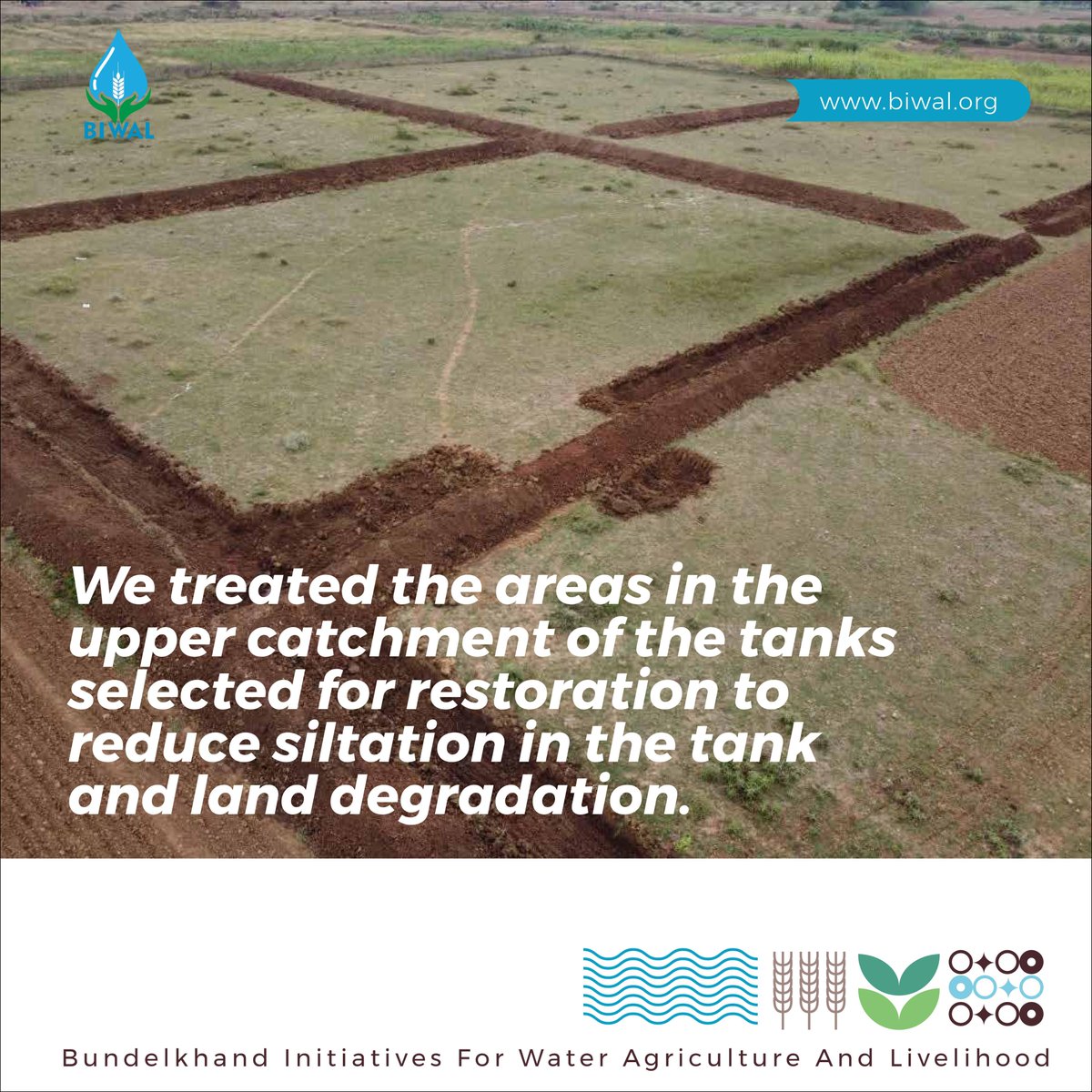 biwalprogram's tweet photo. SRIJAN is working on tank #restoration in Chitrakoot, Niwari, Mahoba, & Chhatarpur districts of #Bundelkhand region through the #BIWALprogram. https://t.co/TuSjPjIjd0