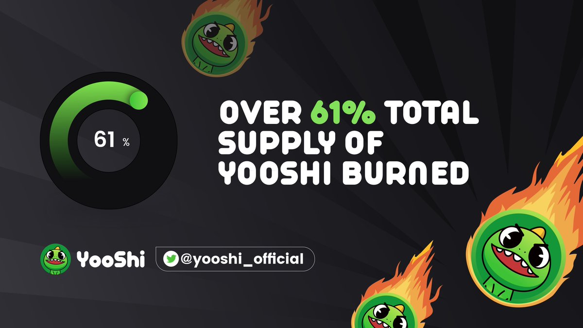 Over 61% total supply of $YOOSHI has been burned!🔥
