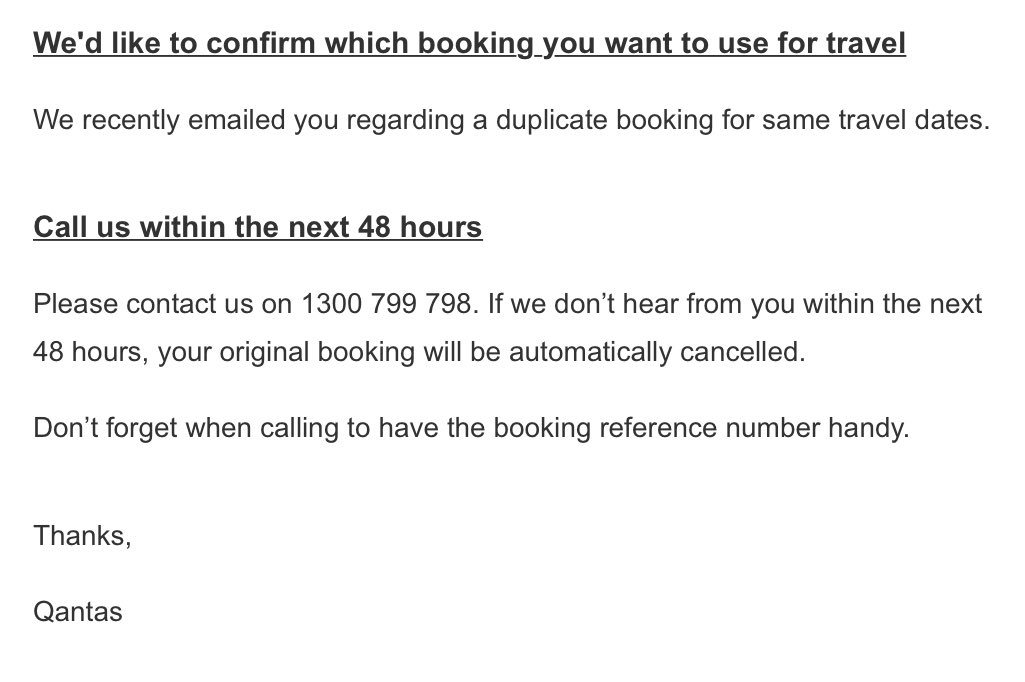 I tried <a href="/Qantas/">Qantas</a>, but unfortunately I also have a life to attend to… 

I hope you contact me in the next 48 hours.
