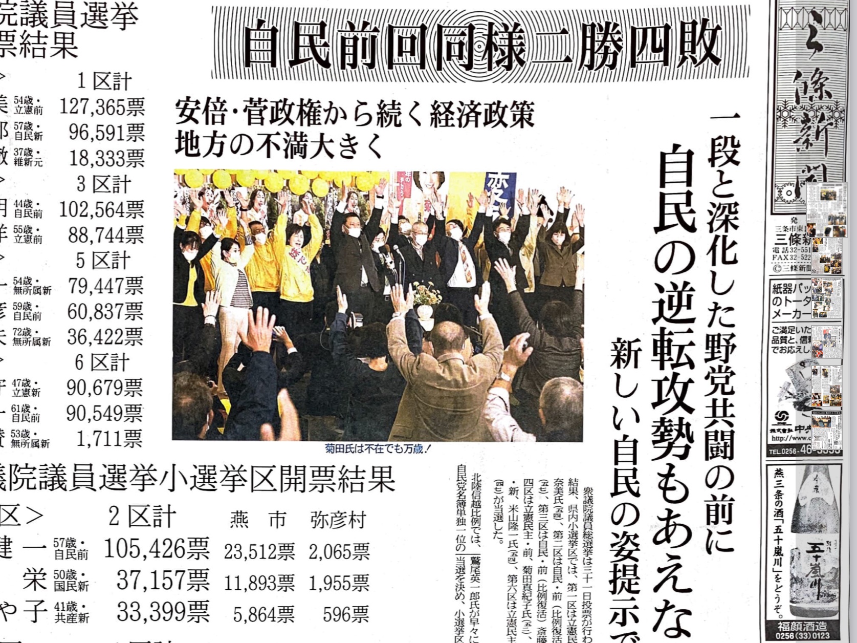 参議院議員森ゆうこ 新潟は今回も 野党4勝2敗 市民と野党の共闘は お互いに違いを認め リスペクトし合いながら 丁寧に進めてきた 立憲主義の回復 利権 忖度政治の撲滅 何よりも人々の命と暮らしを守り故郷を発展させるという明確な目標 野合批判