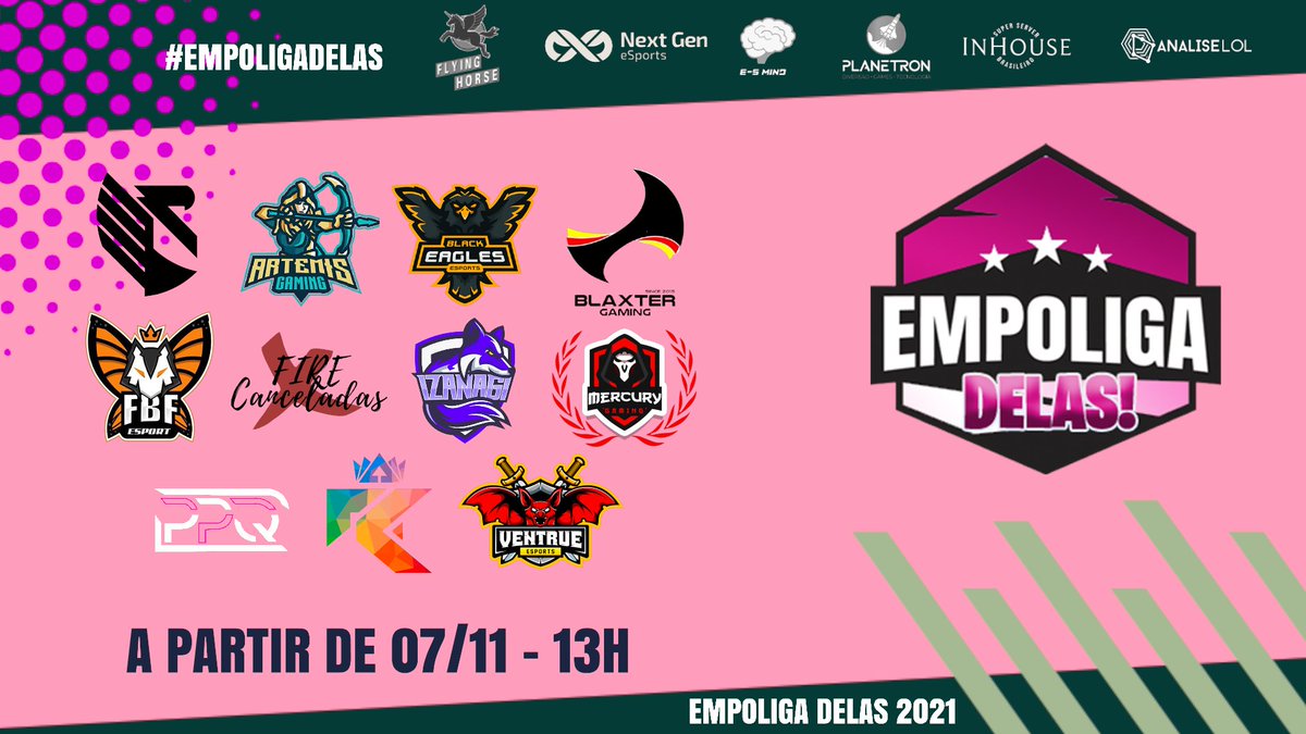 EmpoligaVP's tweet photo. Agora que as equipes estão apresentadas, só falta começar o I Torneio Feminino da #Empoliga !

Acompanhe a competição todos os domingos a partir das 13h. A estreia será no dia 07/11 na https://t.co/yLHOUwQqMZ !

Sejam todas bem vindas a #EmpoligaDelas ! https://t.co/AUr9mgH7kv