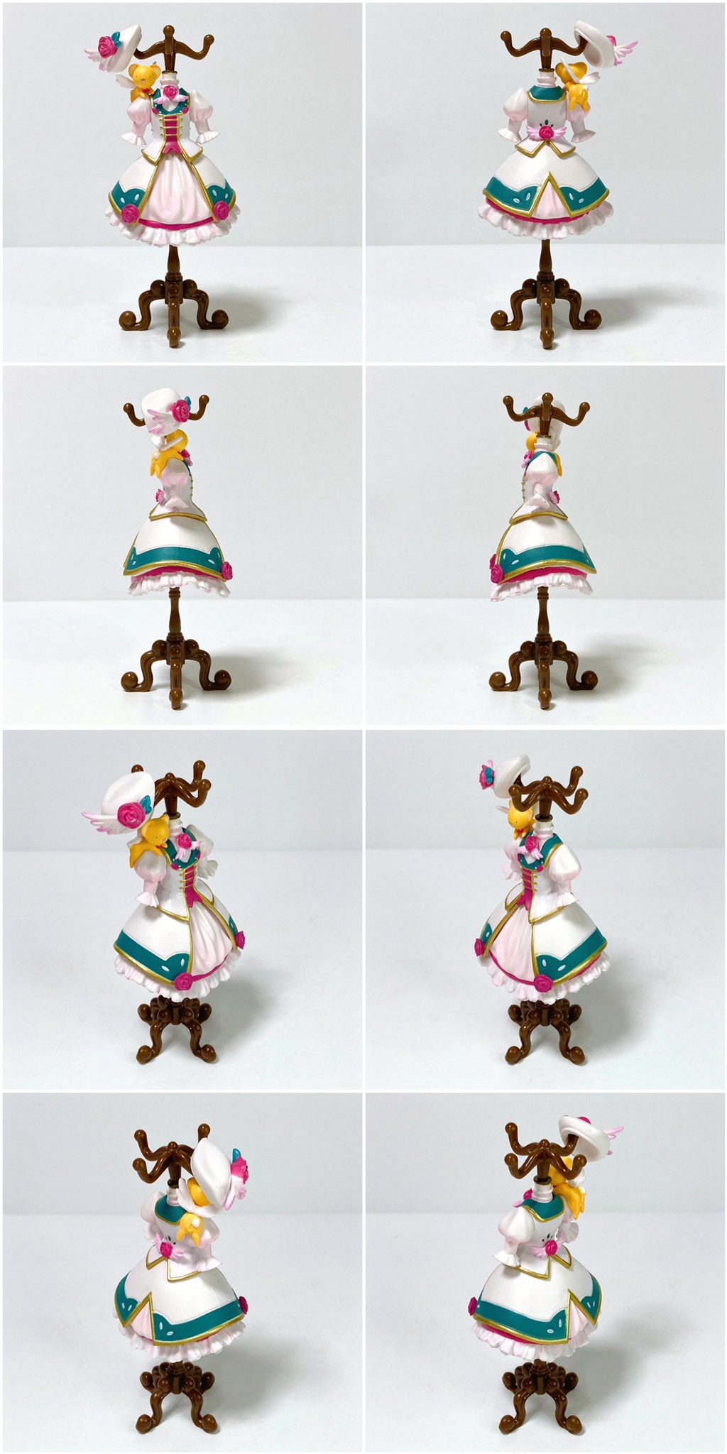 Hiro カードキャプターさくら クリアカード編 さくらちゃん衣装 トルソースタンド ミニチュア額縁付き 11巻特装版をげっと 知るの遅かったけどげっと出来て良かった 11巻の表紙絵のトルソー可愛いね ガチャのと並べてみた カードキャプターさくら