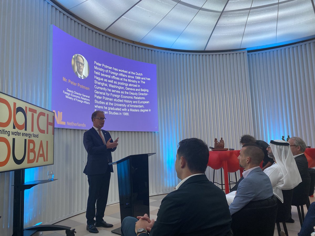 60Heinstein's tweet photo. Kick off Dutch trade mission @dutchdubai2020 this morning by @IngridThijssen @VNONCW and #peterpotman @minbuza and start #Water program powered by @nwpnederland #Uniting #Water #Energy #Food #NLWatertech @WaterAllianceNL @henkovink https://t.co/YLfSiDXftN