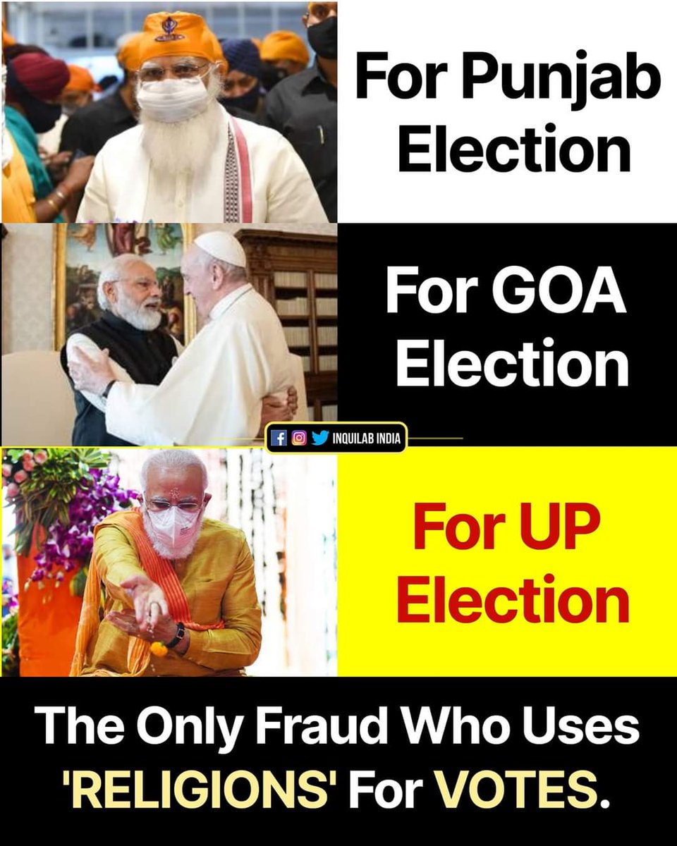 UnitedWithINC's tweet photo. India's biggest fraud who uses Religions for Votes...
#ModiPopeMeet https://t.co/75JOBjBXBQ