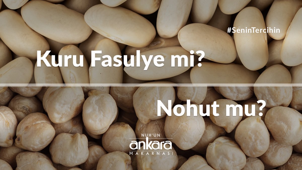 Türk mutfağının geleneksel ve en sevilen ürünlerinden biri olan sofralarımızın vazgeçilmezi kuru fasulye, Anadolu'da binlerce yıldır üretilen ve tencere yemeklerinden dürüme, humustan pilava sayısız tarife lezzet katan nohut ile karşı karşıya geliyor. Kuru fasulye mi, nohut mu?