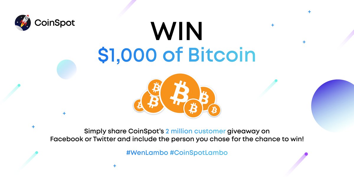 There is less than 5 days left to enter our 2 million customer giveaway ⌛️
️
Be sure to share and include the person you'd ride with for the chance to win $1000 of Bitcoin!

More info on our 2M giveaway 👇
coinspot.com.au/2-million-cust…