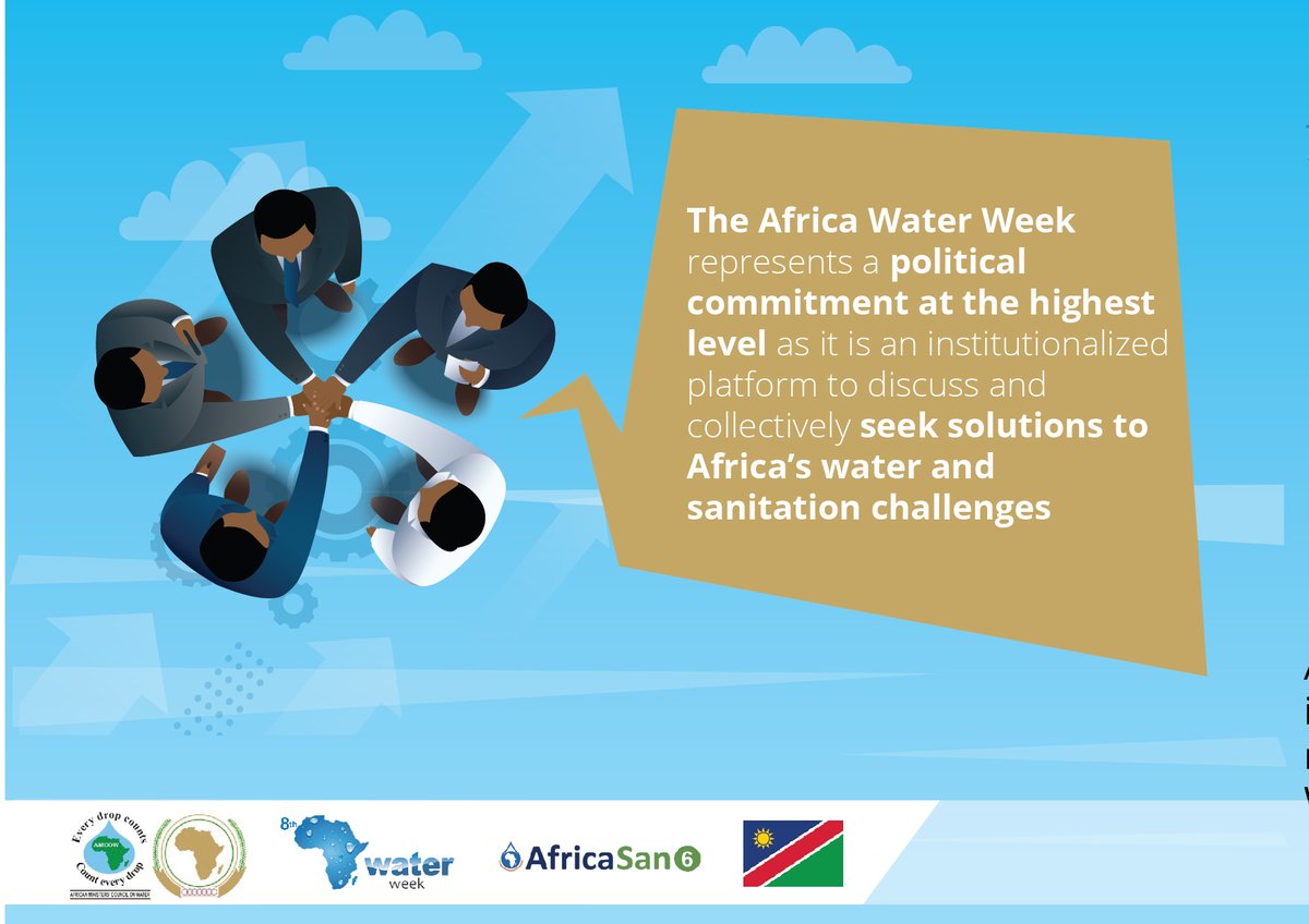 amcowafrica's tweet image. #AWWeek is a political commitment at the highest level &amp;amp; is a platform to discuss &amp;amp; seek solutions to Africa’s water &amp;amp; sanitation challenges in keeping with the decision of the #AMCOW to institutionalize it as a way of building momentum on achieving the #Africa Water Vision 2025.