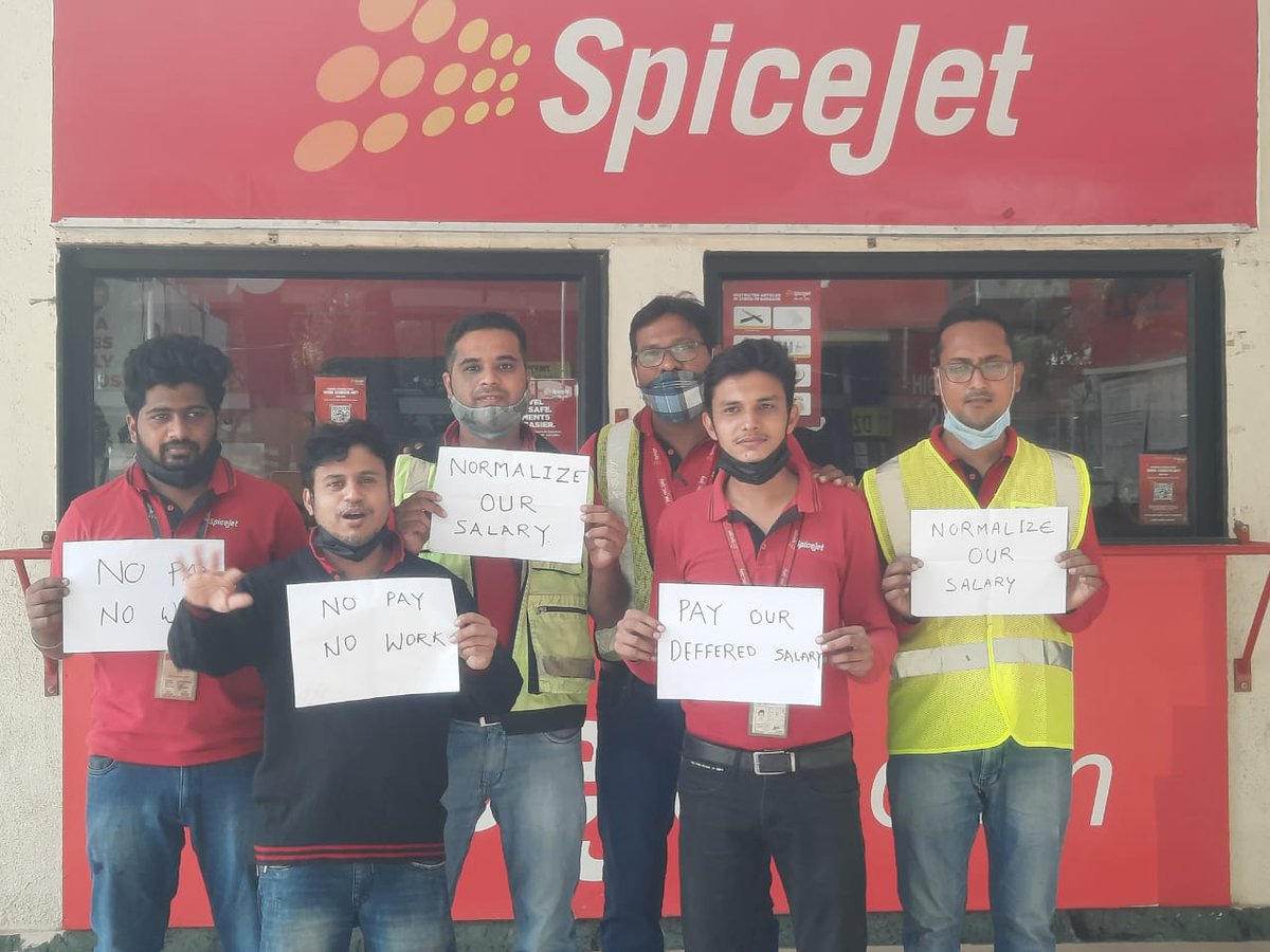 bhavyavelani18's tweet photo. Spicejet @flyspicejet Engg Employees has called for Strike at all base against Unfair Salary Cut despite working hard on daily basis
Why employees who are pillar of capitalist economy are suffering?
@MAG4AME @PMOIndia
#Striketober #troubleagain #SpiceJet
https://t.co/aL9JTaBz4f https://t.co/k16mji8tuV