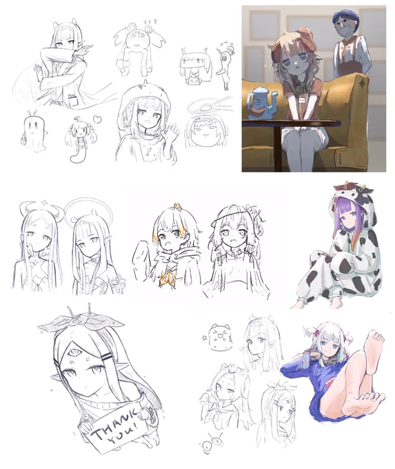 #今月描いた絵を晒そう 色塗りはまだ勉強中なので、描いたのは落書きばかりです 