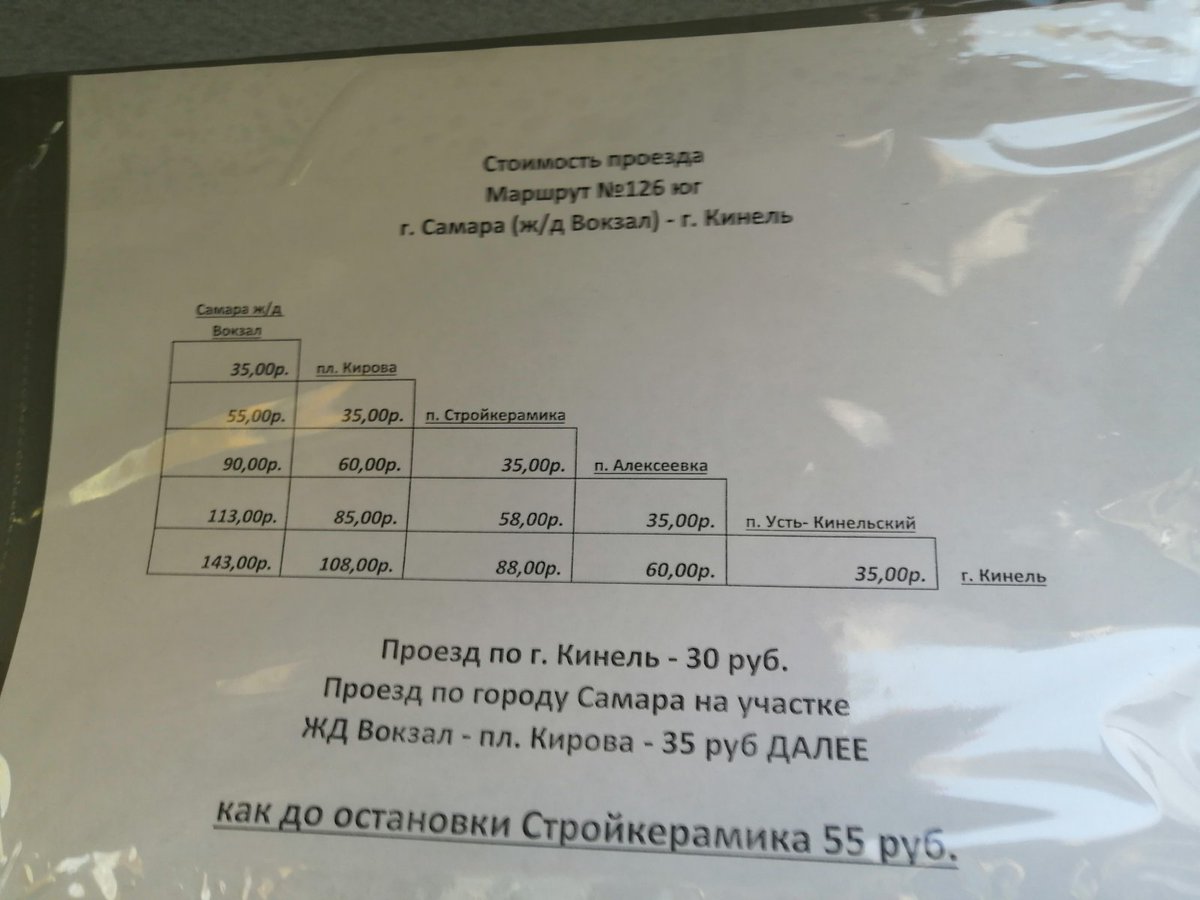 Расписание 126 инкерман