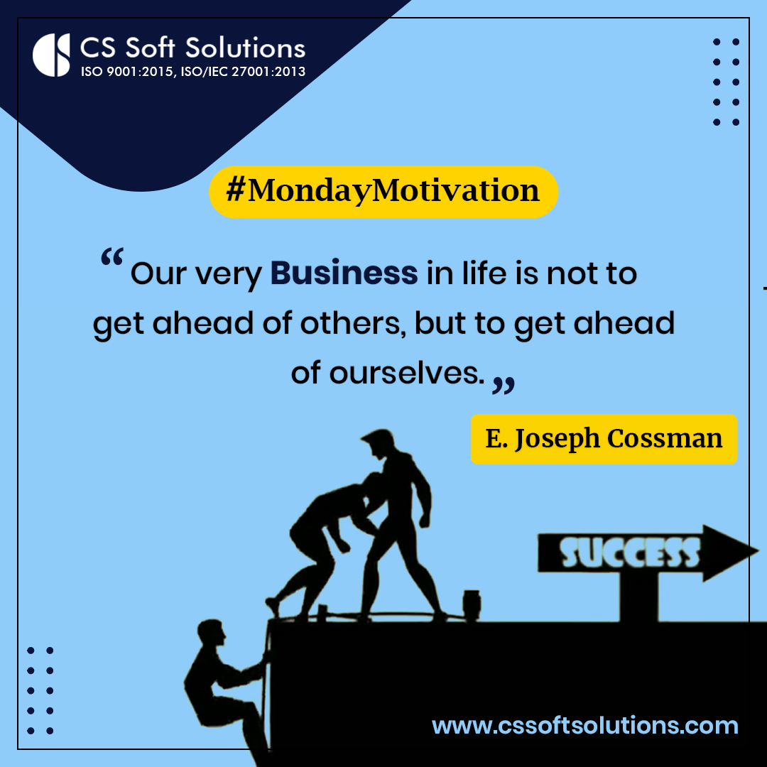 CSSoftSolution3's tweet photo. #MondayMotivation - Focus on Progress, not on Competition!
#cssoftsolutions #inspiration #motivationalquote https://t.co/amfoSO05bi