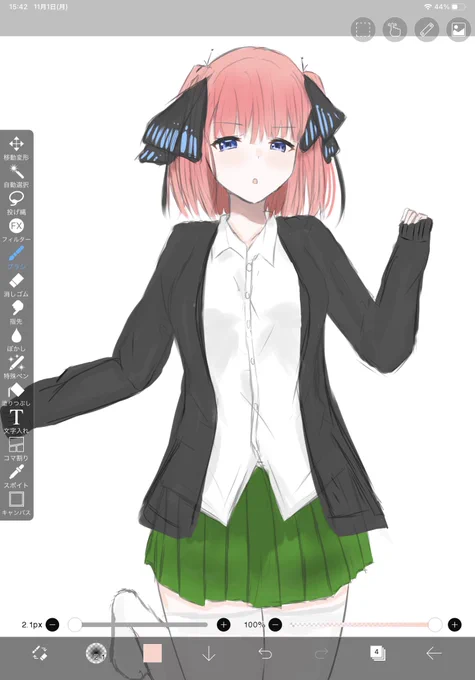 途中経過…初めて自分のイラスト少し可愛いって思えた。3ヶ月上達法楽しいかも!(2巡目) 