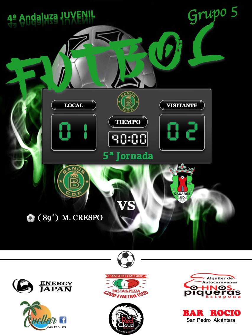 JosePascualgon3's tweet photo. 💥 RESULTADOS DE NUESTROS EQUIPOS DE ESTE FIN DE SEMANA 30 - 31 / 10 / 2021💥
⚽ SENIOR
⚽ JUVENIL
⚽ CADETE
💚🖤 ‼️‼️ VAMOS C.D.F. BANÚS ‼️‼️ 💚🖤
#uneteanustrafamilia
#corazoncdfbanús
#pasionporelfutbol
#Cdfbanus
#Cdfbanus
#Clubdeportivofútbolbanús https://t.co/Ac9hDCuo2H