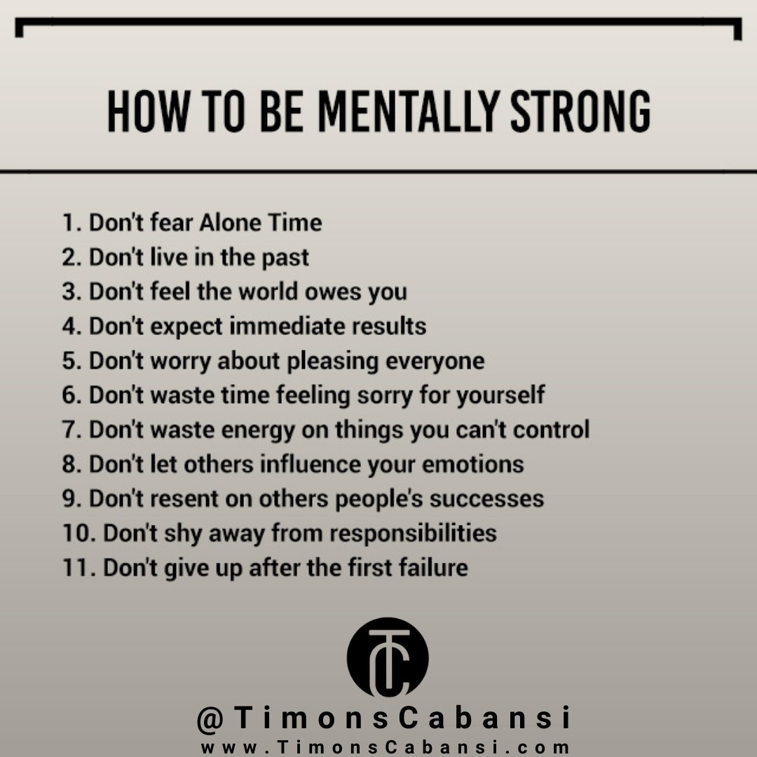 TimonsCabansi's tweet photo. Be Mentally Strong Today! π§
#mentalhealth #mentalhealthmatters #facts #timonscabansi https://t.co/pIm8HZ8ldz